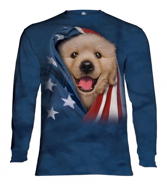 Patriotic Golden Pup - Long Sleeve The Mountain