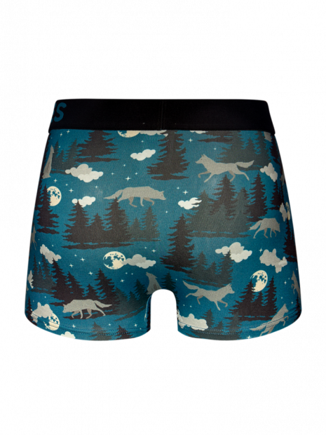 Wolf and Moon - Mens Fitted Trunks - Dedoles