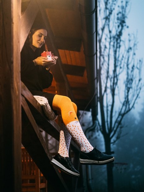 Fluffy Fox - Knee Socks Good Mood