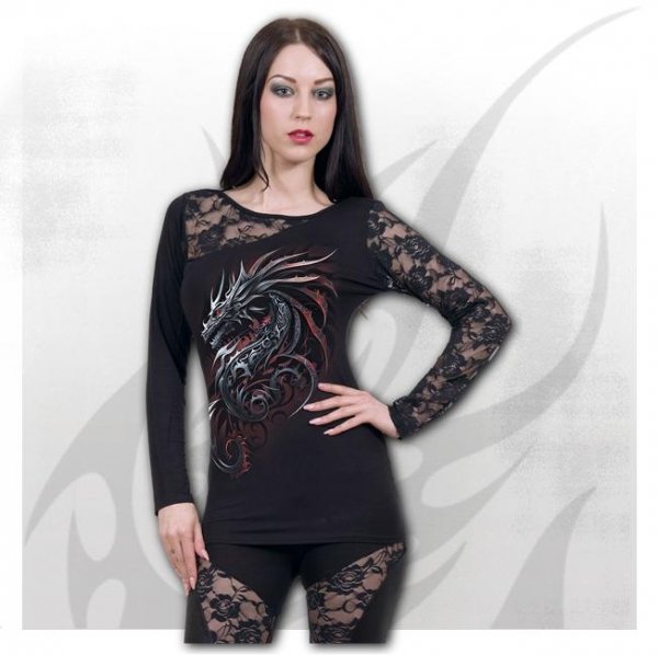 Dragon Shards - Lace One Shoulder Spiral