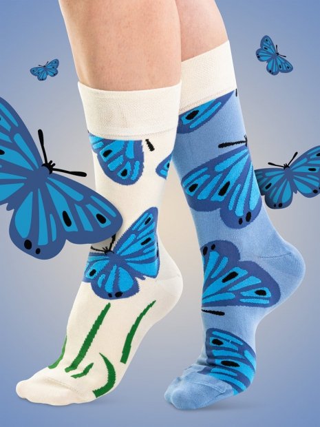 Blue Butterfly  - Bamboo Socks Good Mood