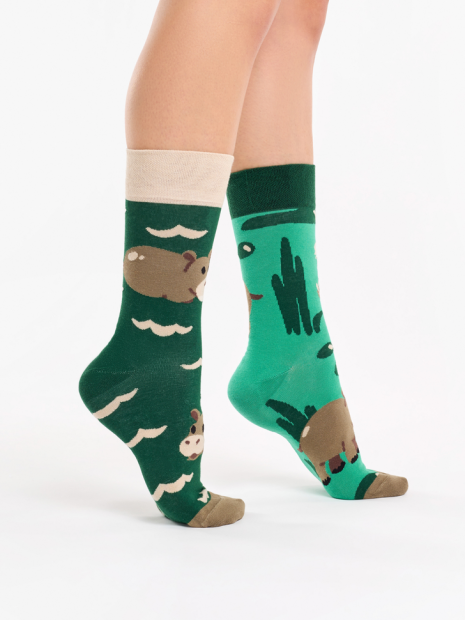 Swimming Hippo - Socks Good Mood