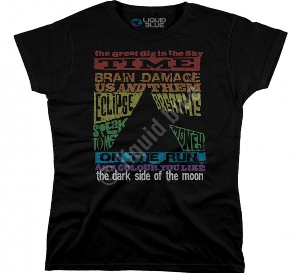 Pink Floyd Dark Side Tracks - Ladies Liquid Blue