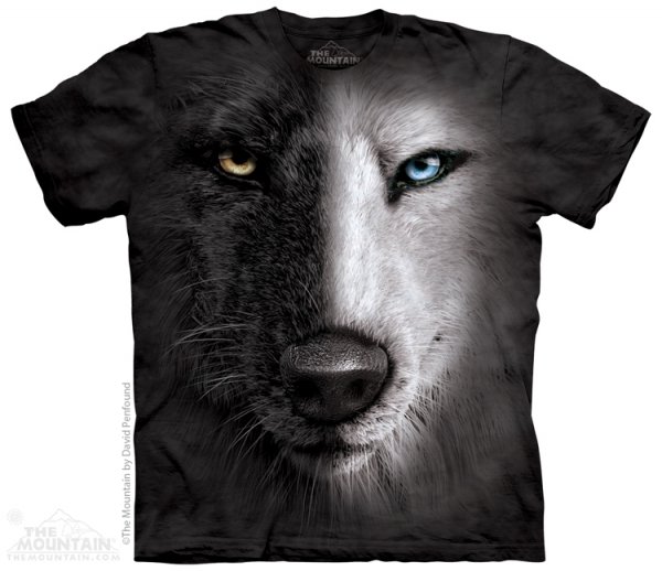 Black &amp; White Wolf Face - The Mountain