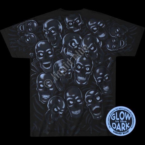 Skull Pile Blue - Glow - Liquid Blue
