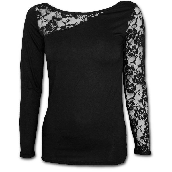 Gothic Elegance - Lace One Shoulder Spiral