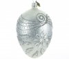 srebrzysta bombka na choinkę / Eierkugel 13cm - Kristallblume / Egg bauble 13cm - Crystal flower