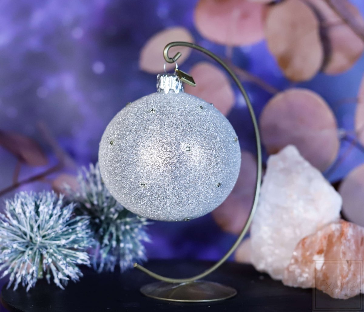 Silver glass ball christmas ornaments store