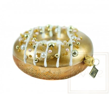 Weihnachtskugeln aus Glas Donut mit goldener Glasur - 10cm