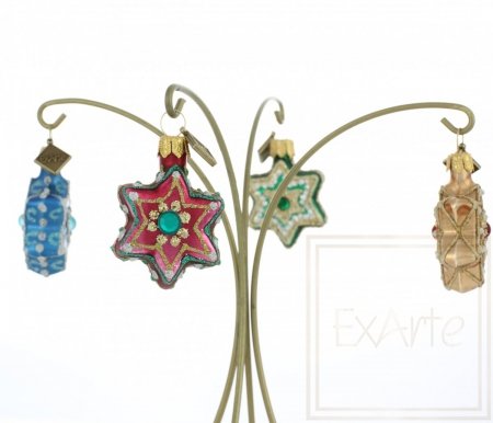Christmas ornament star 3 cm, 4 pieces - Christmas