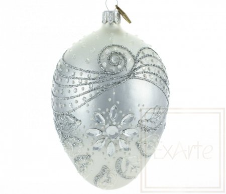 Christmas ornament egg 13cm - Crystal flower