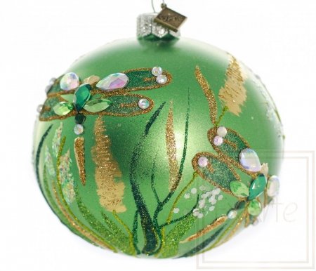 Christmas glass ball 10 cm – Dragonfly
