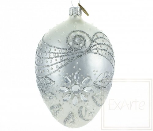 Christmas ornament egg 13cm - Crystal flower