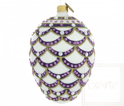 Christmas ornament egg of 13cm - Purple cascade