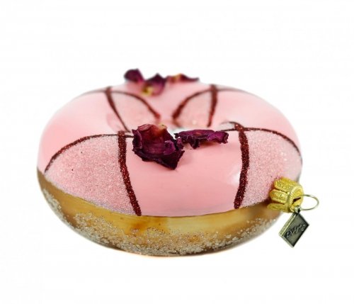 Christmas bauble Donut with rose glaze - 10cm