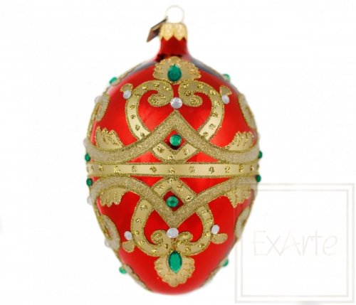 Christmas ornament  Egg 13cm - Golden volutes