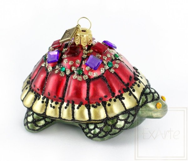 zielono-czerwona bombka figurka / Königliche Schildkröte - 10cm