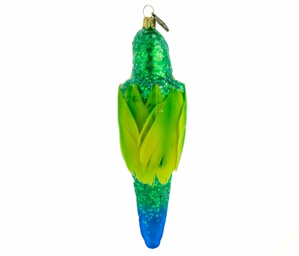 Glaskugel Smaragd Papagei 15cm