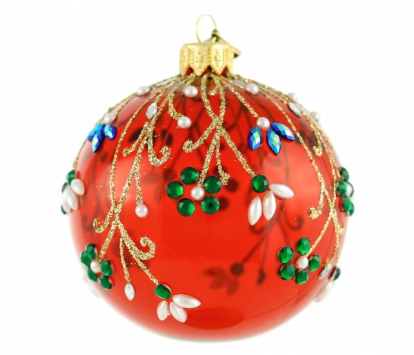 szklana bombka czerwona