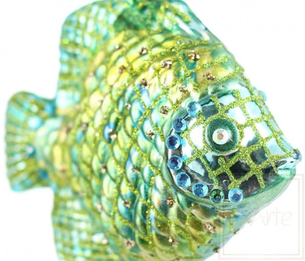 ryba zielona bombka świąteczna / Fisch 9cm - Smaragd