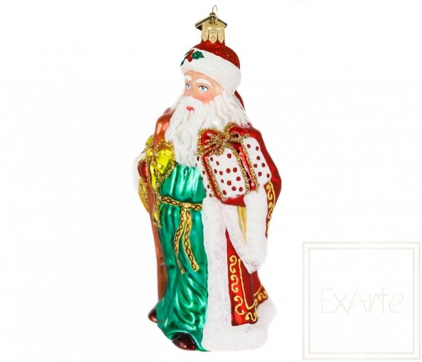 Christmas ornament Santa 13cm - With a gift