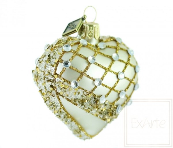 Christmas bauble Heart 5cm - Champagne