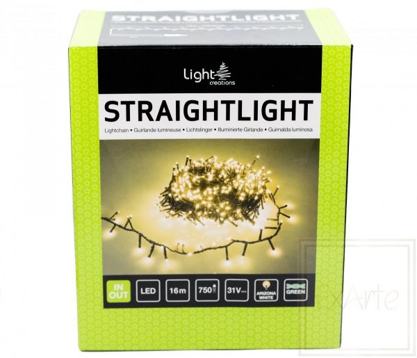 Straightlight Christmas lights with high density of bulbs - length 16m, Arizona white