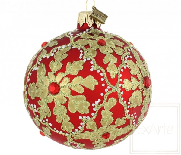 czerwona bombka ręcznie wykonana / rote handverzierte Weihnachtskugel / red handmade baubles