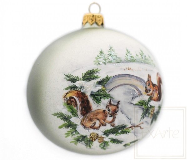 bombka świąteczna z wiewiórkami