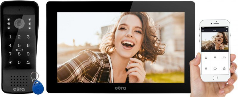 WIDEODOMOFON EURA VDP-86A3 - monitor 10&quot; czarny TUYA