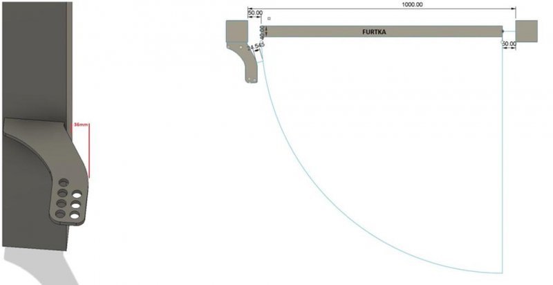Uchwyty MOD.100/12/36 na słupek do napędów z otworami 12mm: CAME, ROGER, FAAC, Genius, DTM, Proxima, Hato, Tousek itd.
