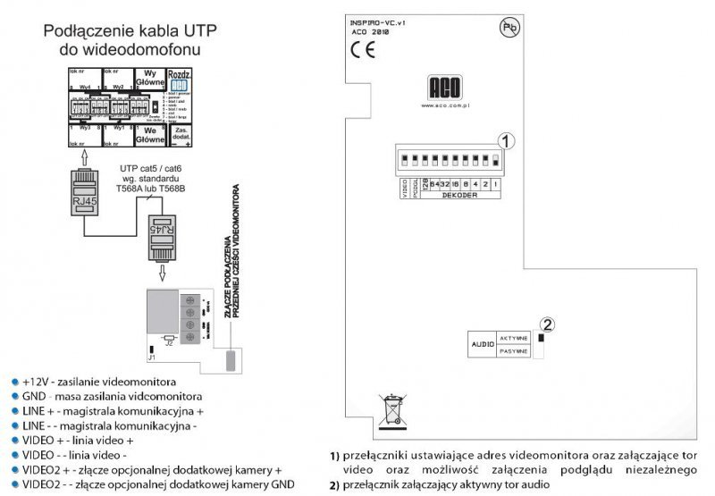 ACO INS-MPR 4” Monitor INSPIRO - kolorowy cyfrowy 4” do systemów videodomofonowych