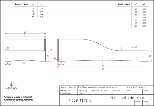 Dřevěná postel PEPE 3 90x200