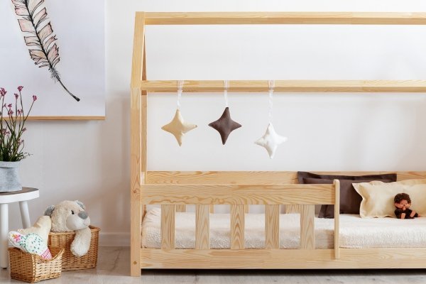 Lit en bois Lit Maison Mila MBP 80x160cm ADEKO