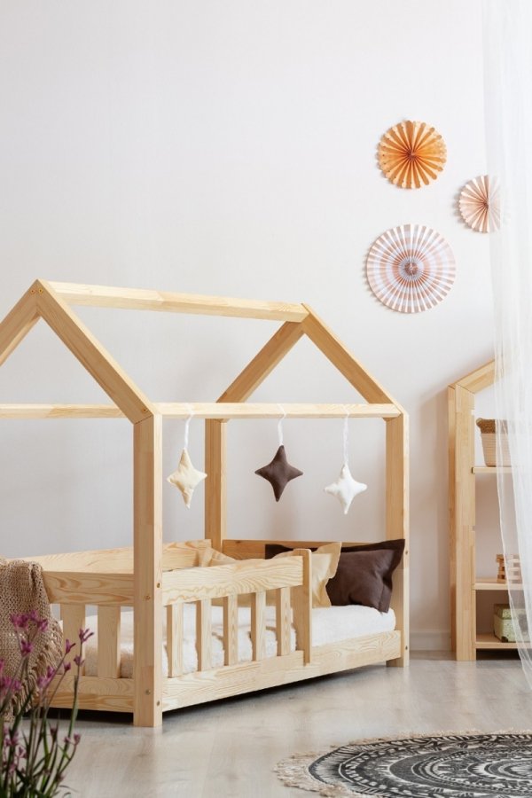 Lit en bois Lit Maison Mila MBP 70x160cm ADEKO