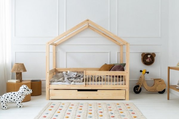 Lit en bois Lit Maison Mila RMW 100x200cm ADEKO