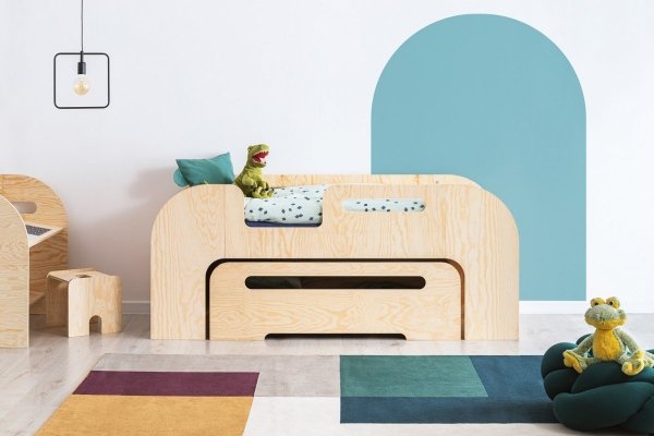 Lit en bois Lit Maison AIKO 80x160cm ADEKO