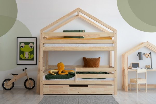 DMPB 70x140cm Łóżko piętrowe dziecięce domek Mila ADEKO