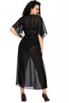 Ava 006 long czarne sukienka plażowa 