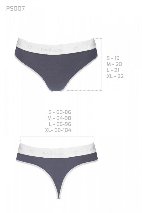 PS007 PANTIES dark grey stringi bawełniane 