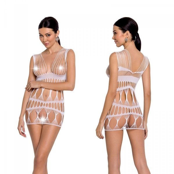 BS089 Bodystocking Biały 