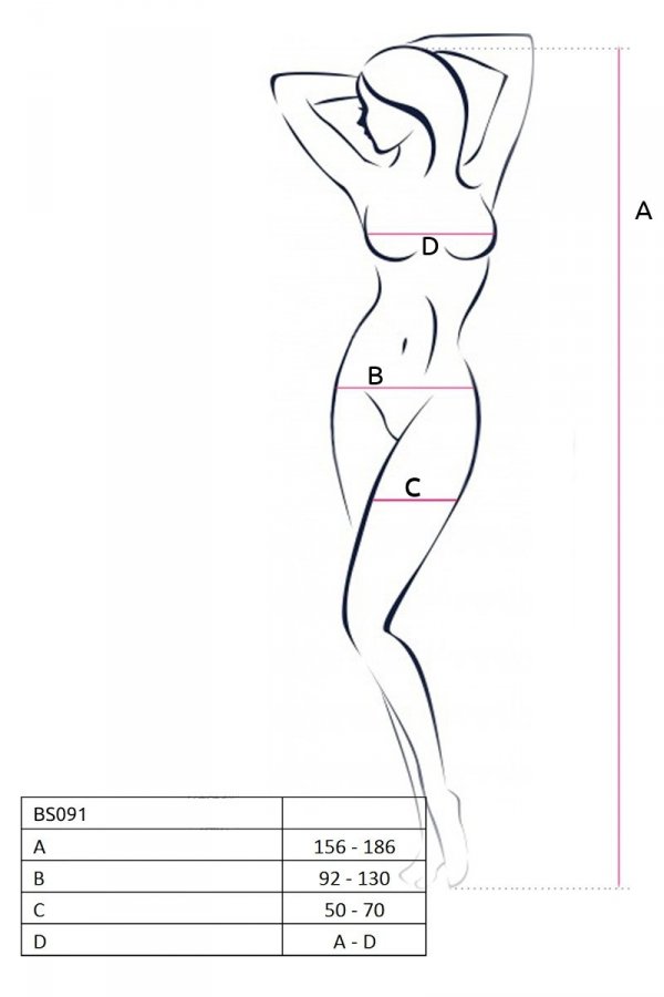 BS091 Bodystocking Czerwony 
