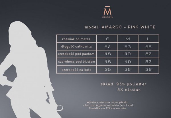 Merribel Amargo Pink White bluzka damska