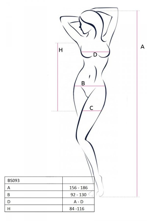 BS093 Bodystocking Czarny 