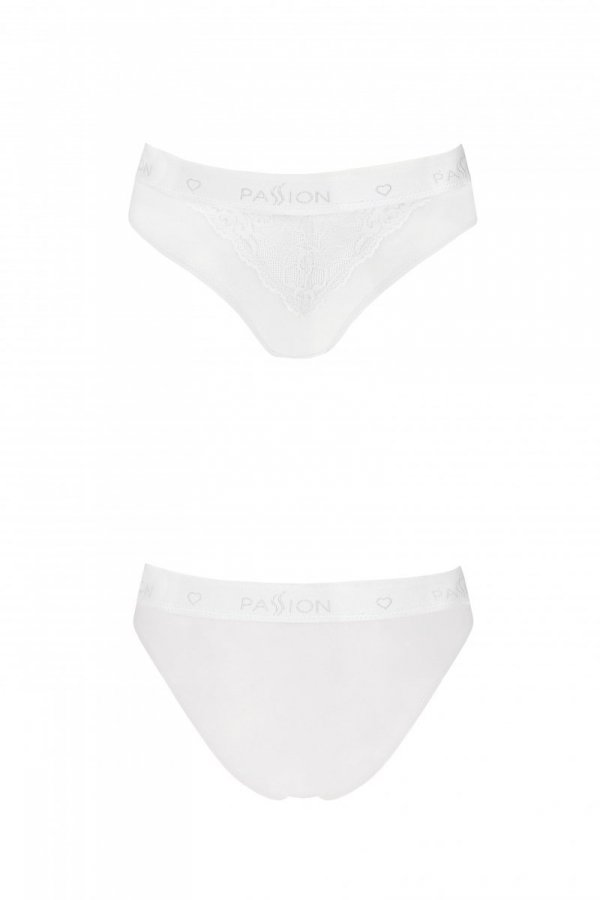 PS001 PANTIES white figi bawełniane z koronką