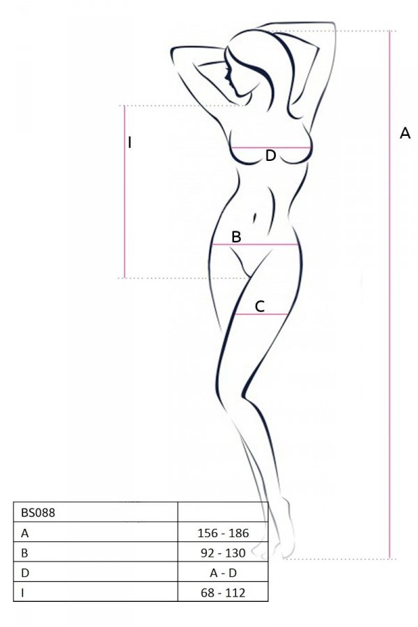 BS088 Bodystocking Biały 