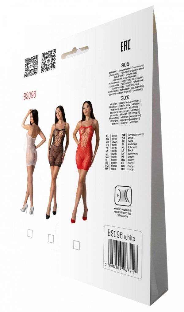BS096 Bodystocking Biały 