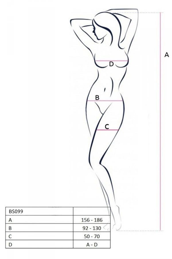 BS099 Bodystocking Biały 
