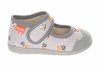 MILAMI 111 BR-17 GREY kapcie dziewczęce szare na rzep