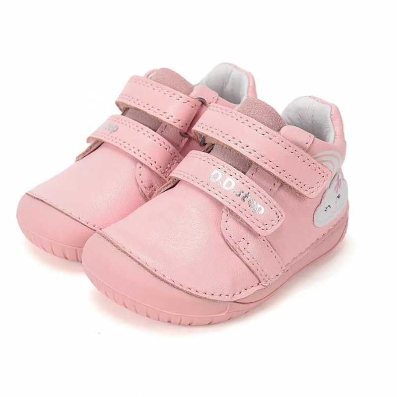 Trzewiki D.D.STEP BAREFOOT S070-61244 Baby Pink na rzepy